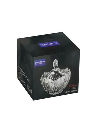 Mini Modern Style Glass Jar with Lid, Multi-Use Wide Mouth Storage Candy Container S508 (D11.5 x H11.5)cm