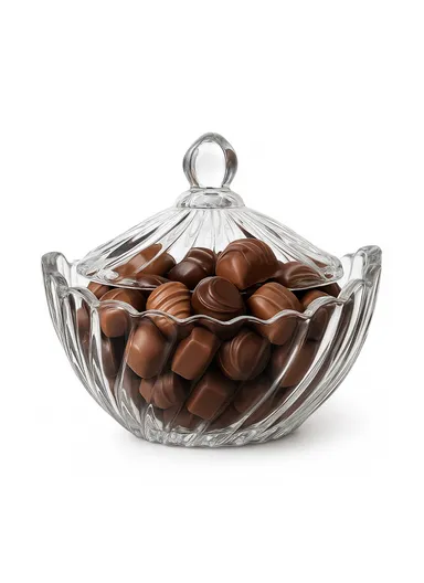 Mini Modern Style Glass Jar with Lid, Multi-Use Wide Mouth Storage Candy Container S508 (D11.5 x H11.5)cm