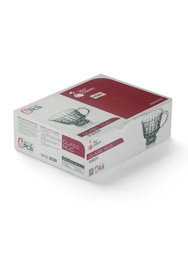 100ml 6-Pcs Hot Drinks Glass Mugs Set with Comfortable Grip ZB3208