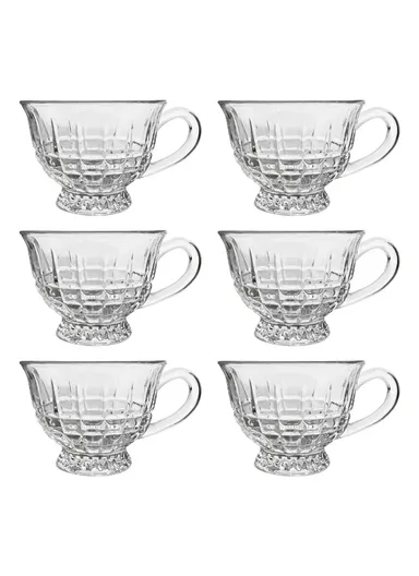 100ml 6-Pcs Hot Drinks Glass Mugs Set with Comfortable Grip ZB3208