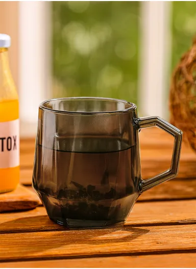 250ml 6 Pcs Elegant Round Glass Cup With Comfortable Handle Suitable For Hot &amp; Cold Beverages ZB1004-YH