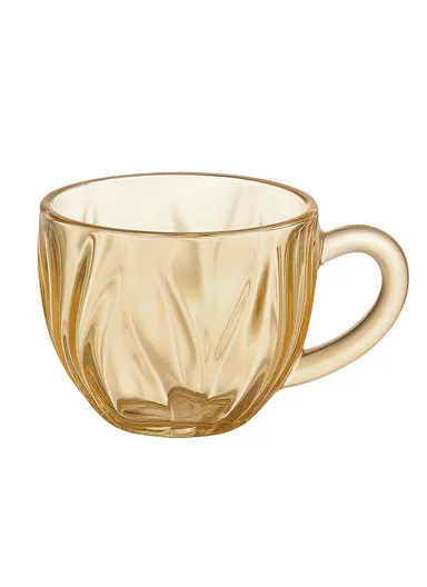 3Pcs 160ml Stylish Glass Cups Set With Comfortable Grip ZB44A-HP (D7.5 x H7)cm