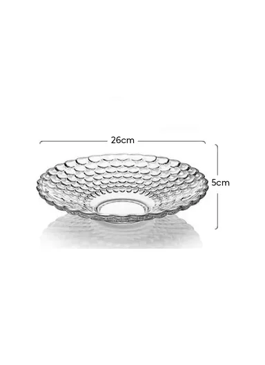 26cm Glass Fruit Plate Durable, Stylish &amp; Multi-Purpose Serving Dish P15-C