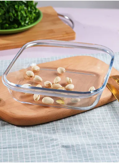 0.9L Square Borosilicate Glass Baking Dish Oven-Safe Tray (19.5x17x4.5)cm 