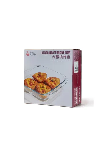 0.9L Square Borosilicate Glass Baking Dish Oven-Safe Tray (19.5x17x4.5)cm 