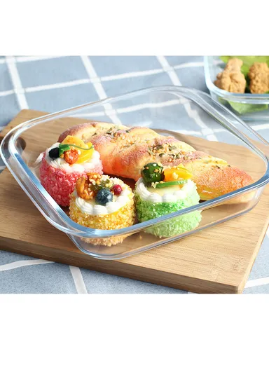 1.8L Square Borosilicate Glass Baking Dish Oven-Safe Tray (24.5x22x5.5)cm