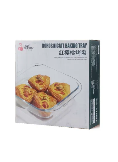 1.8L Square Borosilicate Glass Baking Dish Oven-Safe Tray (24.5x22x5.5)cm