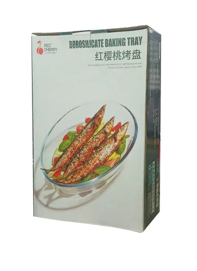 1.6L Oval Borosilicate Glass Baking Dish Oven-Safe Tray (25.5x18x6)cm