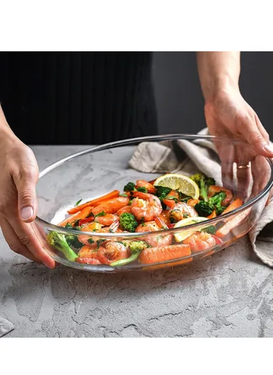 4L Oval Borosilicate Glass Baking Dish Oven-Safe Tray (39x27.5x7)cm