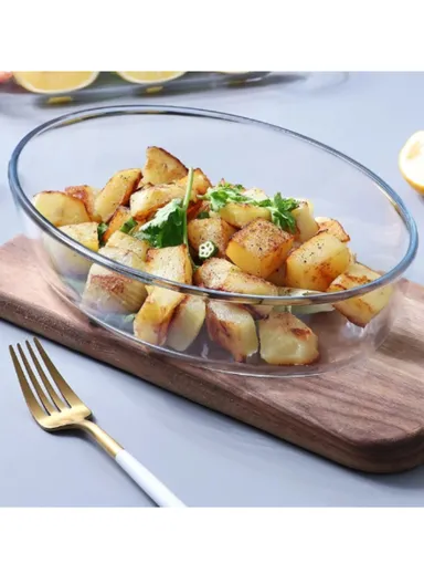 4L Oval Borosilicate Glass Baking Dish Oven-Safe Tray (39x27.5x7)cm