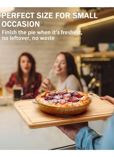 9-inch Round Borosilicate glass Baking Dish Pan, Oven-Safe Tray (D25.5 x H4)cm