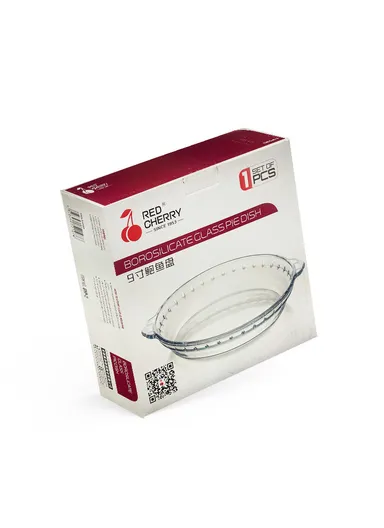 9-inch Round Borosilicate glass Baking Dish Pan, Oven-Safe Tray (D25.5 x H4)cm