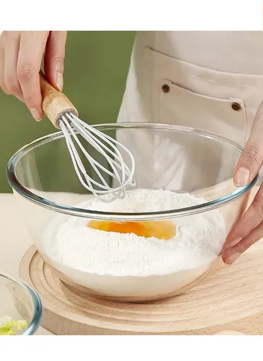 1L Large Capacity Borosilicate Clear Dishwasher Safe Kitchen Mixing Round Glass Bowls GPSLW-170