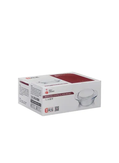 0.7L Borosilicate Clear Kitchen Serveware &amp; Oven-Safe Glass Bowls with Glass Lid 