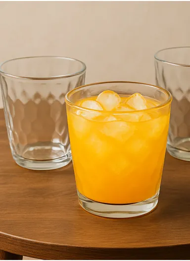 310ml 6Pcs Luxurious Round Glass Cup Set With Elegant Design For Beverages BM4002