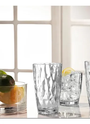 310ml 6Pcs Luxurious Round Glass Cup Set With Elegant Design For Beverages BM4002