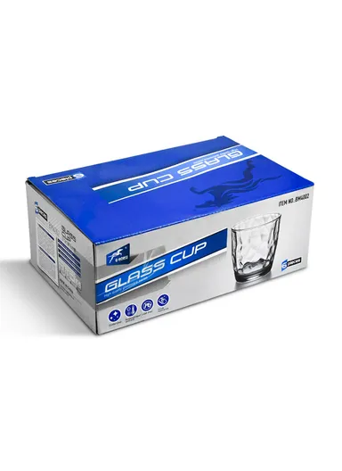 310ml 6Pcs Luxurious Round Glass Cup Set With Elegant Design For Beverages BM4002