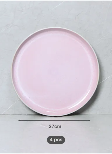 16 Pcs/Set Chip Resistant &amp; Scratch Resistant Ultra Chic Dinnerware Service for 4, Microwave &amp; Dishwasher Safe, Durable Everyday Dining Set - Pink
