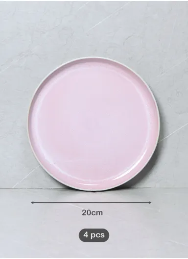 16 Pcs/Set Chip Resistant &amp; Scratch Resistant Ultra Chic Dinnerware Service for 4, Microwave &amp; Dishwasher Safe, Durable Everyday Dining Set - Pink