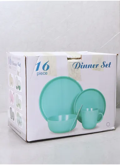 16 Pcs/Set Chip Resistant &amp; Scratch Resistant Ultra Chic Dinnerware Service for 4, Microwave &amp; Dishwasher Safe, Durable Everyday Dining Set - Pink