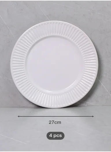 16 Pcs/Set Chip Resistant &amp; Scratch Resistant Ultra Chic Dinnerware Service for 4, Microwave &amp; Dishwasher Safe, Durable Everyday Dining Set - White