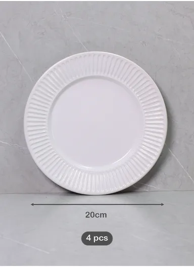 16 Pcs/Set Chip Resistant &amp; Scratch Resistant Ultra Chic Dinnerware Service for 4, Microwave &amp; Dishwasher Safe, Durable Everyday Dining Set - White