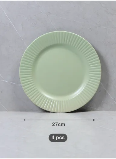 16 Pcs/Set Chip Resistant &amp; Scratch Resistant Ultra Chic Dinnerware Service for 4, Microwave &amp; Dishwasher Safe, Durable Everyday Dining Set - Green