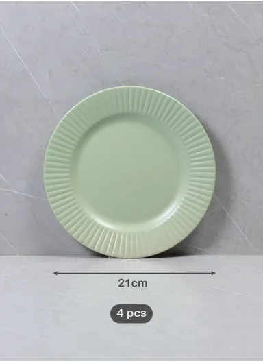 16 Pcs/Set Chip Resistant &amp; Scratch Resistant Ultra Chic Dinnerware Service for 4, Microwave &amp; Dishwasher Safe, Durable Everyday Dining Set - Green