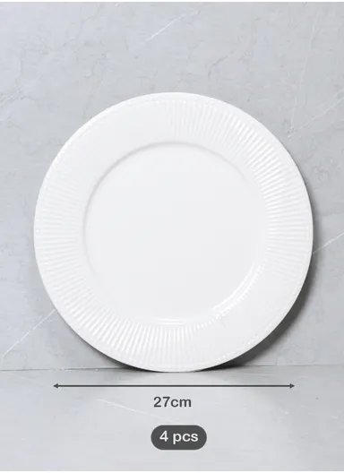 16 Pcs/Set Chip Resistant &amp; Scratch Resistant Ultra Chic Dinnerware Service for 4, Microwave &amp; Dishwasher Safe, Durable Everyday Dining Set - Off White