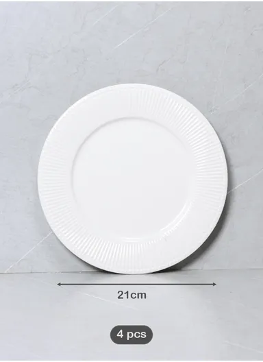 16 Pcs/Set Chip Resistant &amp; Scratch Resistant Ultra Chic Dinnerware Service for 4, Microwave &amp; Dishwasher Safe, Durable Everyday Dining Set - Off White