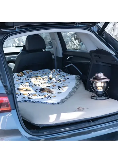 Leakproof Inflatable Air Mattress Quick Inflation Travel Bed, Lightweight, Portable Sleeping Pad for Camping, Fits Most SUVs &amp; Sedans, Comfortable &amp; Durable CD-4096 (L188 x W132 x H5)cm - Beige&amp;Gray