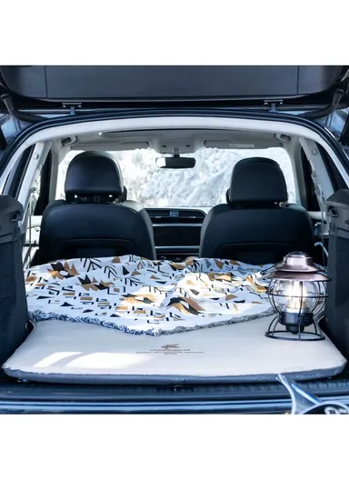 Leakproof Inflatable Air Mattress Quick Inflation Travel Bed, Lightweight, Portable Sleeping Pad for Camping, Fits Most SUVs &amp; Sedans, Comfortable &amp; Durable CD-4096 (L188 x W132 x H5)cm - Beige&amp;Gray