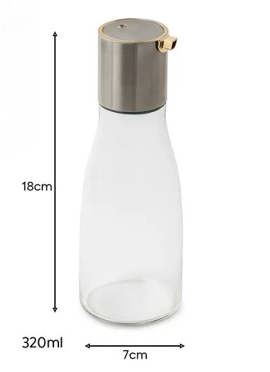 320ml Glass Cooking Oil Dispenser Bottle With Anti-Slip Design H1002W - Gold