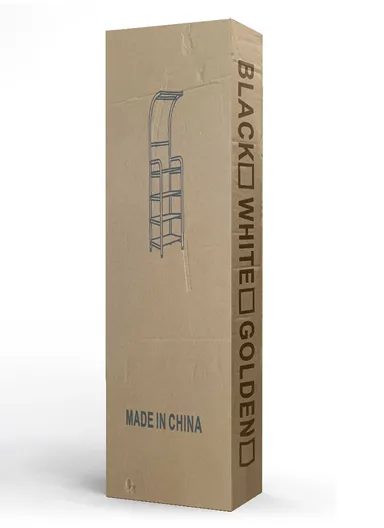 4-Tier Multi-Functional Bathroom Storage Rack with Towel Bar YM097 (L31 x W60 x H152)cm - Walnut