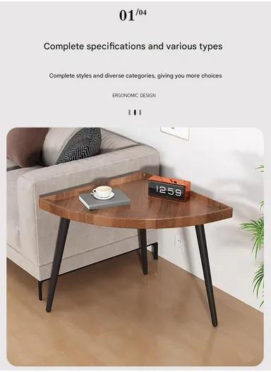 Modern Triangular Coffee Table with Hairpin Legs YM083 (50 x 50 X H47)cm - Walnut