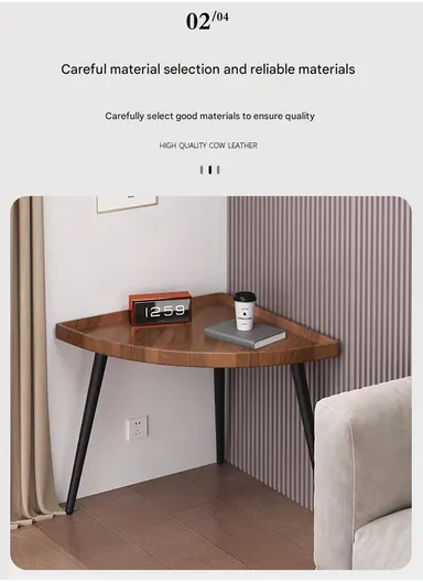 Modern Triangular Coffee Table with Hairpin Legs YM083 (50 x 50 X H47)cm - Walnut