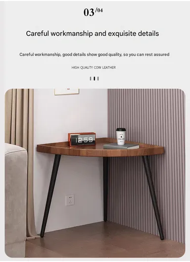 Modern Triangular Coffee Table with Hairpin Legs YM083 (50 x 50 X H47)cm - Walnut