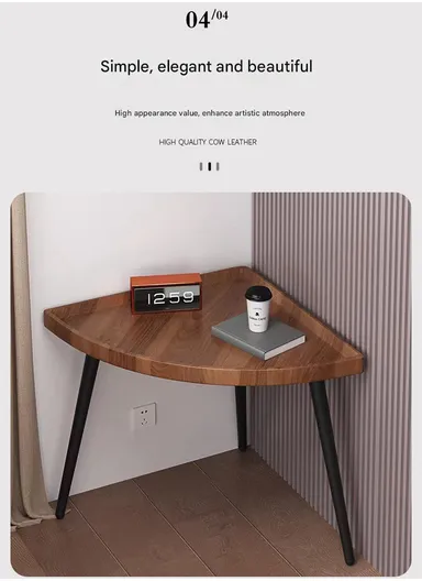 Modern Triangular Coffee Table with Hairpin Legs YM083 (50 x 50 X H47)cm - Walnut