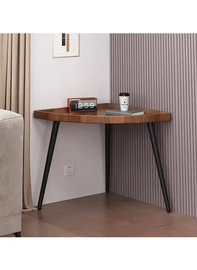 Modern Triangular Coffee Table with Hairpin Legs YM083 (50 x 50 X H47)cm - Walnut