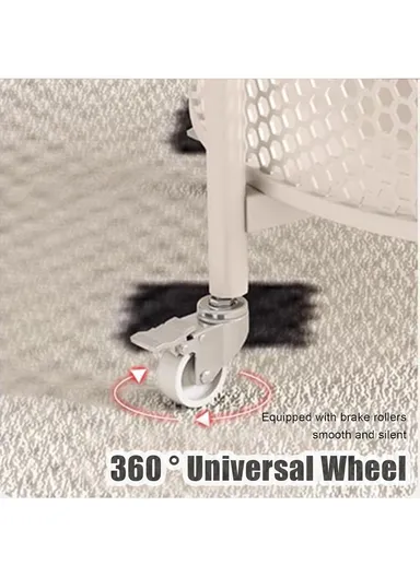 Modern 2-Tier Mobile Accent Table with Glass Top &amp; Wheels YM072 (L55 x W55 x H58)cm - Black