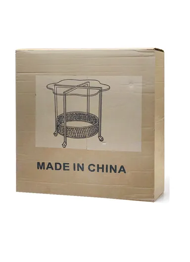 Modern 2-Tier Mobile Accent Table with Glass Top &amp; Wheels YM072 (L55 x W55 x H58)cm - Black