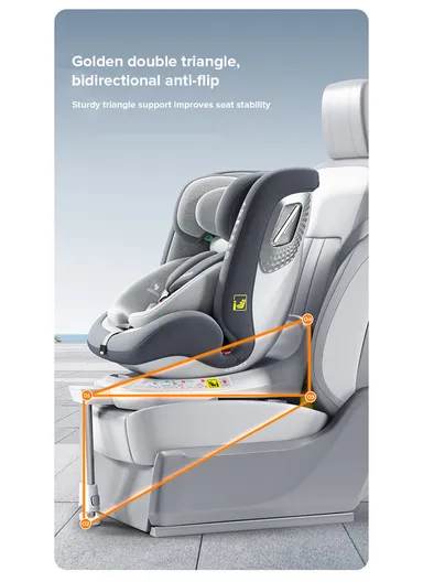 0m+ 360° Rotation Convertible Baby Car Seat, with Side Protection System, Adjustable Headrest, Rear &amp; Forward-Facing &amp; Anti-Sweat Cover G409 (L47 x W45 x H60)cm - Grey