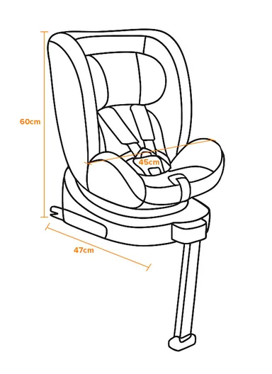 0m+ 360° Rotation Convertible Baby Car Seat, with Side Protection System, Adjustable Headrest, Rear &amp; Forward-Facing &amp; Anti-Sweat Cover G409 (L47 x W45 x H60)cm - Khaki