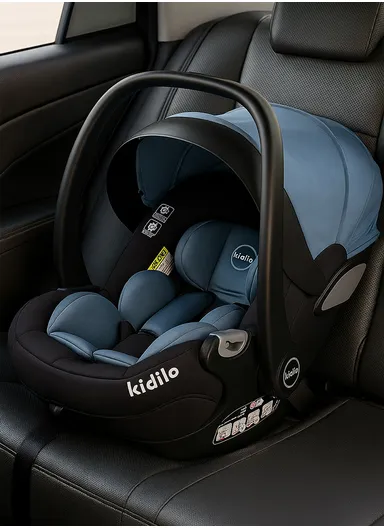 0m+ Infant Car Seat Lightweight Baby Carrier with Padded Head Support, Sun Canopy, Washable Cover &amp; Side-Impact Protection KBH602 (L70 x W42 x H40)cm - Blue