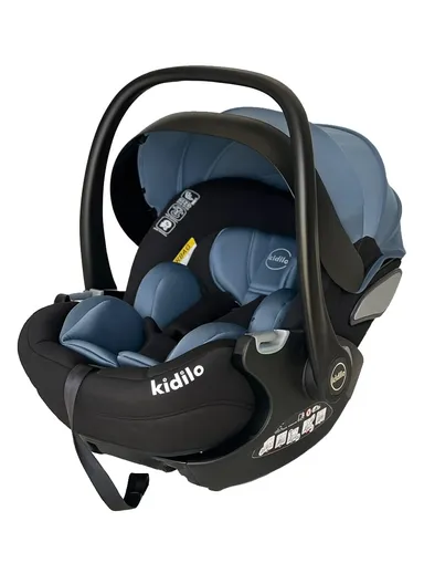 0m+ Infant Car Seat Lightweight Baby Carrier with Padded Head Support, Sun Canopy, Washable Cover &amp; Side-Impact Protection KBH602 (L70 x W42 x H40)cm - Blue