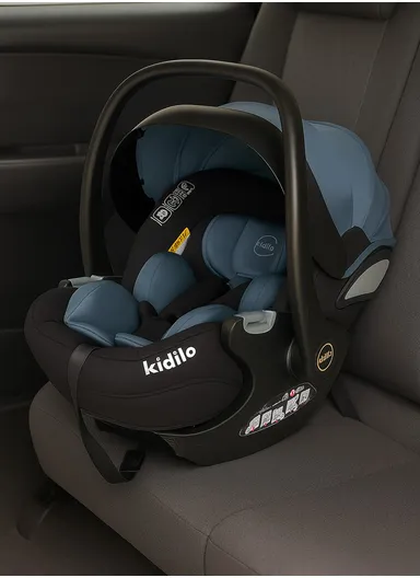 0m+ Infant Car Seat Lightweight Baby Carrier with Padded Head Support, Sun Canopy, Washable Cover &amp; Side-Impact Protection KBH602 (L70 x W42 x H40)cm - Blue