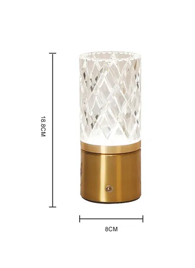 Vase Lamp Touch 3-Mode LED Light Vase (D8 x H19) cm - Gold
