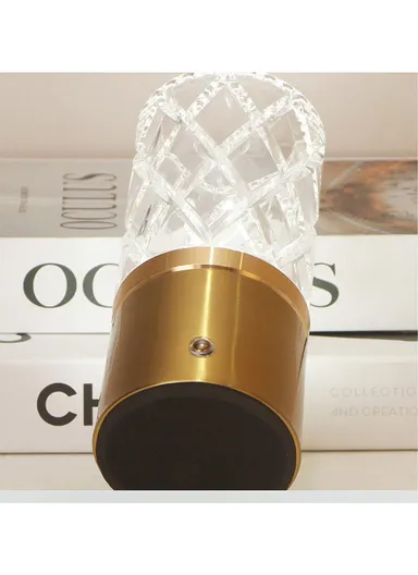 Vase Lamp Touch 3-Mode LED Light Vase (D8 x H19) cm - Gold