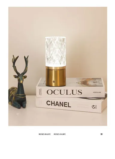 Vase Lamp Touch 3-Mode LED Light Vase (D8 x H19) cm - Gold