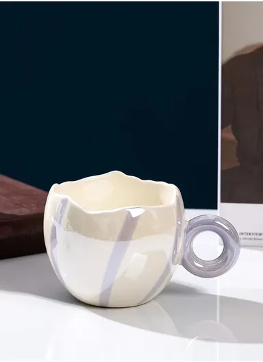 350ml Ceramic Mug, Multi-Use Large Capacity Mug, Dishwasher &amp; Microwave Safe Ceramic Mug - Purple